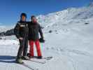 Ich und Markus bei der Bergstation des Télésiège débrayable Combatseline, 2.242 m (21. März)