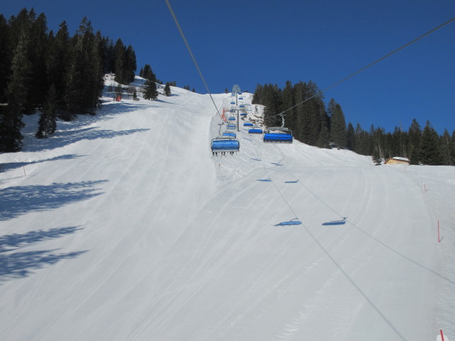 Skiroute Sunnegg Steilhang und Abfahrt W&auml;ldle von der 6er-Sesselbahn Sunnegg aus