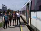 Sabine, Carmen, Jörg und Erich im Bahnhof Petersbaumgarten, 391 m