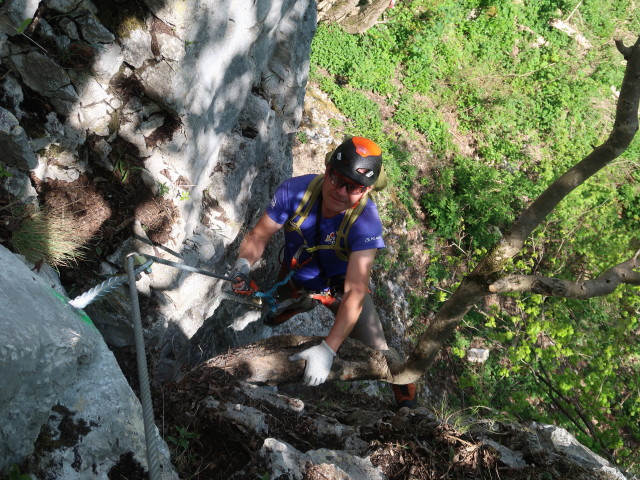 Ruine Rabenstein-Klettersteig: Axel im Einstieg