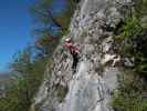 Ruine Rabenstein-Klettersteig: Larissa nach der Nepalbrücke