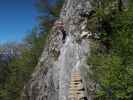 Ruine Rabenstein-Klettersteig: Larissa nach der Nepalbrücke