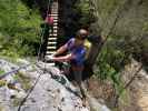 Ruine Rabenstein-Klettersteig: Martina und Axel auf der Nepalbrücke