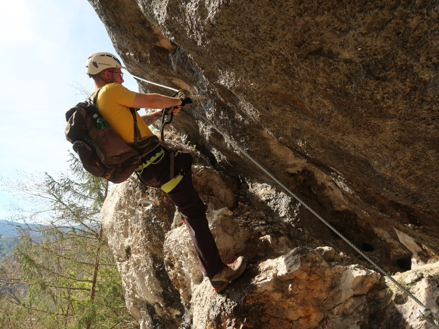 Türkenschanze-Klettersteig: David in der schwierigen Variante