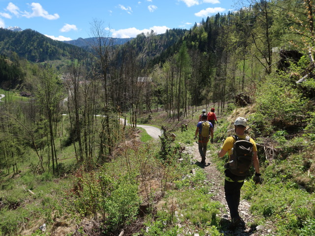 Axel, Larissa, Martina und David zwischen Türkenkopf-Klettersteig und Vellach