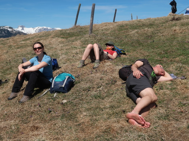 Sabine, Carmen und Frank am Thalerkogel, 1.655 m