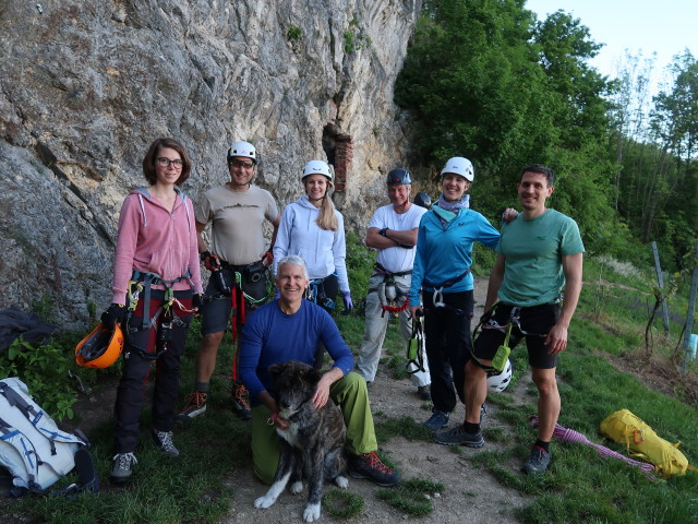 Hannelore, ich, Eric, Elisabeth, Erich, Marie-Christine und Emanuel beim Einstieg