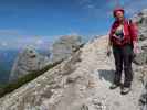 Angela zwischen Südwandband-Klettersteig und Buchsteinhaus (5. Juni)