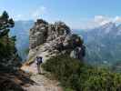 Erich zwischen Südwandband-Klettersteig und Buchsteinhaus (5. Juni)