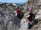 Däumling-Klettersteig: Thomas und Birgit vor der ersten Seilbrücke