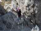 Däumling-Klettersteig: Birgit auf der Nepalbrücke