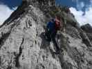 Däumling-Klettersteig: Thomas zwischen Nepalbrücke und zweiter Seilbrücke