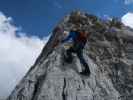 Däumling-Klettersteig: Thomas zwischen Nepalbrücke und zweiter Seilbrücke