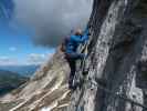 Däumling-Klettersteig: Thomas zwischen Nepalbrücke und zweiter Seilbrücke