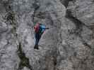 Däumling-Klettersteig: Thomas auf der zweiten Seilbrücke