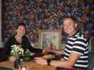 Sabine und ich im Restaurant 'Blauer Esel' in Rostock (21. Juni)