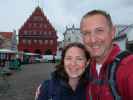 Sabine und ich am Marktplatz in Greifswald (24. Juni)