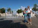 Sabine und ich am Marktplatz Neustrelitz (26. Juni)