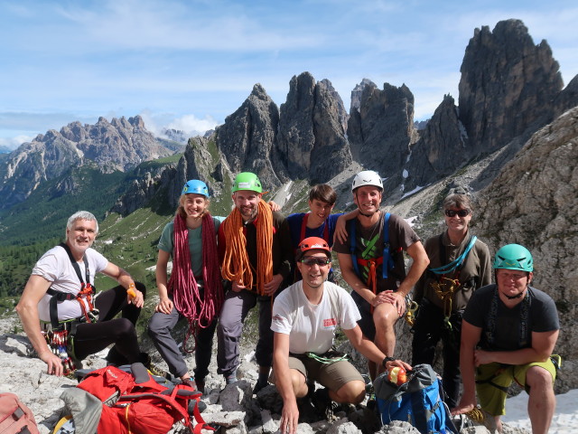 Josef, Victoria, Kamil, ich, Arian, Frank, Gerald und Peter zwischen Weg 115 und Via Corsi-Chiandussi