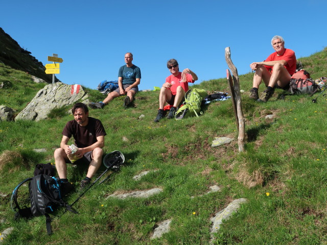 Raphael, Frank, Gerald und Josef im Seidernitztörl, 2.225 m