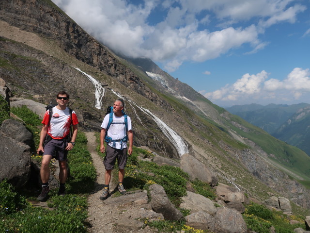 Ronald und Erich am Mainzer Weg zwischen Boggeneigraben und Schwarzenberghütte (14. Aug.)