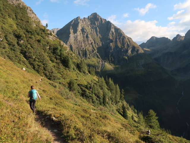 Sabine am Höfersteig zwischen Neualmscharte und Preintalerhütte (4. Sep.)