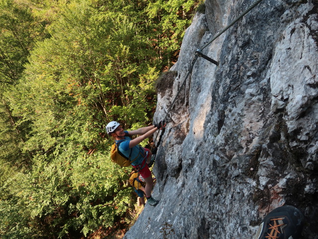 Falkenstein-Klettersteig: Stefan und Romana in der schwierigen Variante