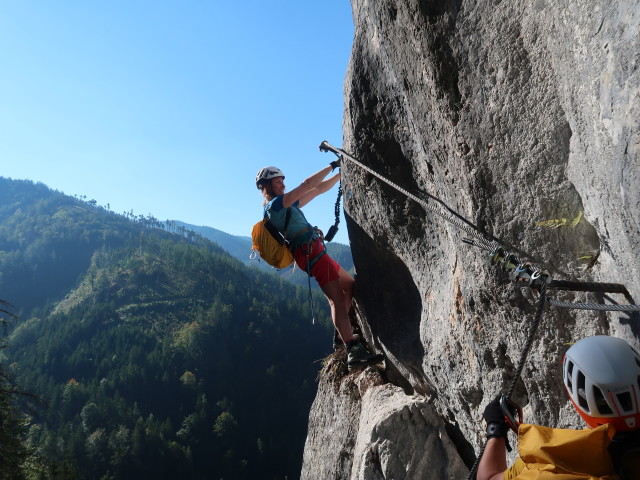 Falkenstein-Klettersteig: Romana und Stefan in der schwierigen Variante