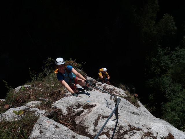 Falkenstein-Klettersteig: Romana und Stefan in der schwierigen Variante