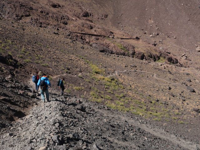 Hans-J&ouml;rg, Andreas und Ronald zwischen Tizi n'Toubkal und Rifuge Neltner (29. Sep.)