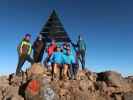 ?, ?, Abdeslam, ich, Lars, Andreas, Hans-Jörg und Ronald am Jbel Toubkal, 4.167 m (29. Sep.)