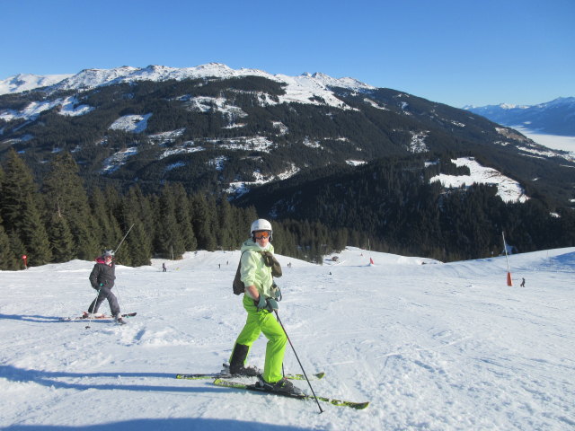 Melanie und Arian auf der Resterh&ouml;heabfahrt (31. Dez.)