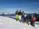 Arian, Frank, Georg, Sarah, Melanie, Sabine und ich auf der Hahnenkammabfahrt (1. Jän.)