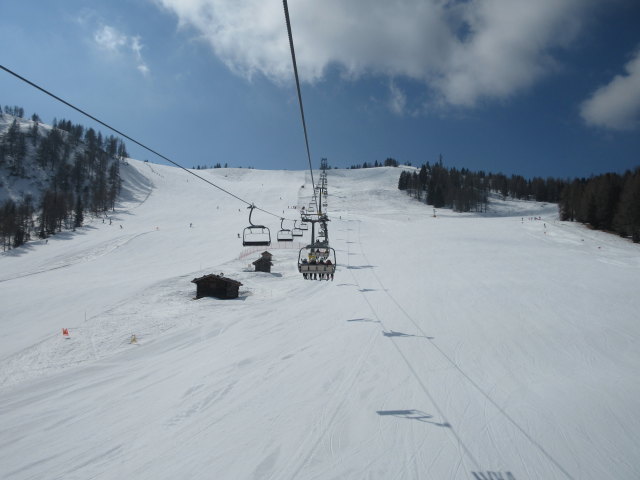 Piste Le Ciaune von der Sesselbahn Fertazza aus (20. März)