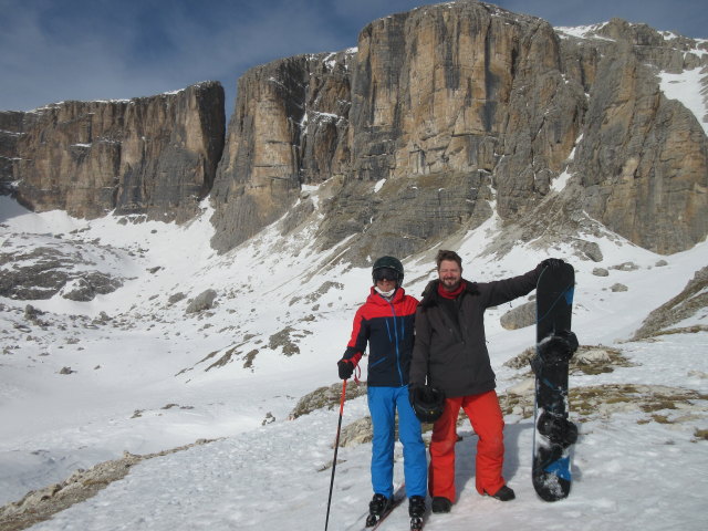 Ich und Markus bei der Bergstation der Sesselbahn Vallon, 2.530 m (21. März)