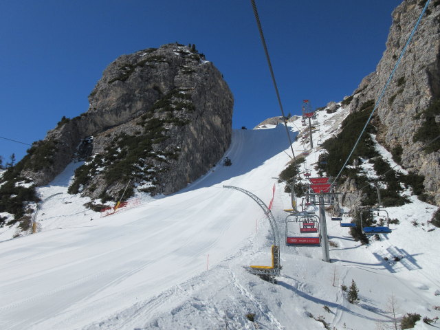 Piste Olympia - Stratofana von der Sesselbahn Duca d'Aosta/Pomedes aus (23. März)