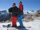 Markus und ich bei der Bergstation der Sesselbahn Duca d'Aosta/Pomedes (23. März)