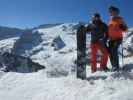 Markus und ich bei der Bergstation der Seilbahn Arabba - Porta Vescovo, 2.677 m (24. März)