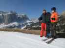 Markus und ich bei der Bergstation der Sesselbahn Forcelles, 2.128 m (26. März)