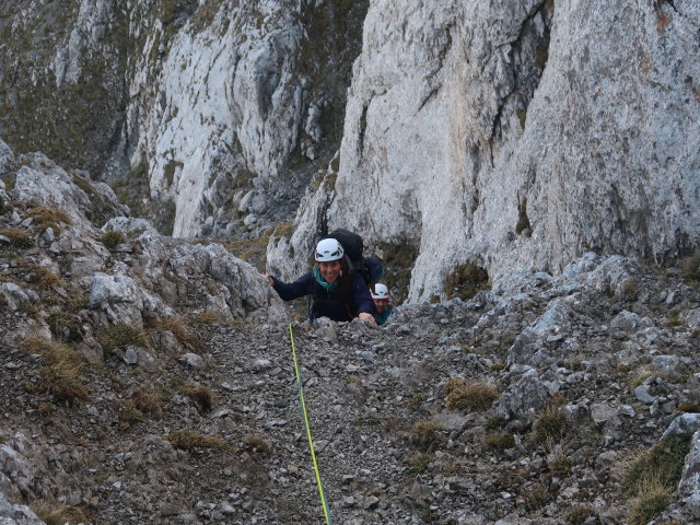 Kalbling-Nordwestgrat: Romana und Stefan in der 2. Seill&auml;nge (5. Juni)