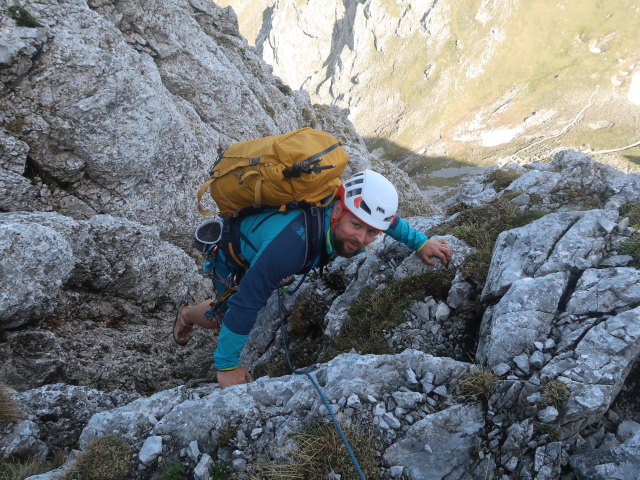 Kalbling-Nordwestgrat: Stefan in der 6. Seill&auml;nge (5. Juni)