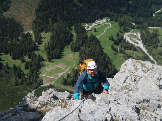 Kalbling-Nordwestgrat: Stefan in der 8. Seill&auml;nge (5. Juni)