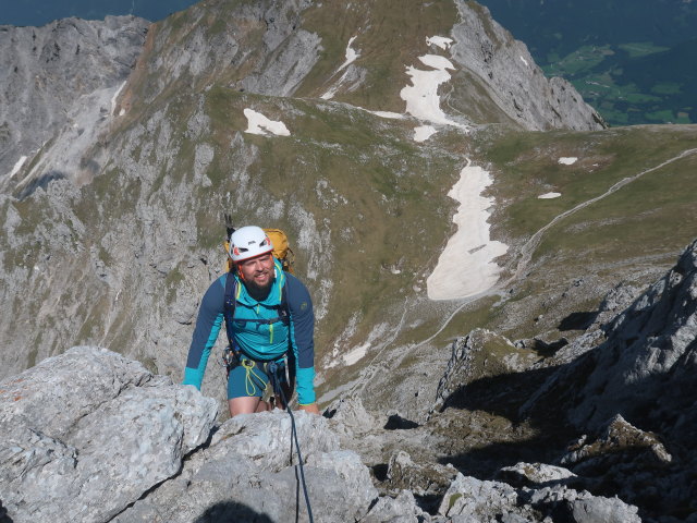 Kalbling-Nordwestgrat: Stefan in der 8. Seill&auml;nge (5. Juni)