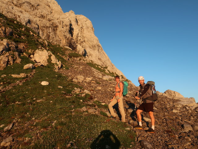 Larissa und Christoph zwischen Wolayersee und Klettersteig 'Weg der 26er' (26. Juni)