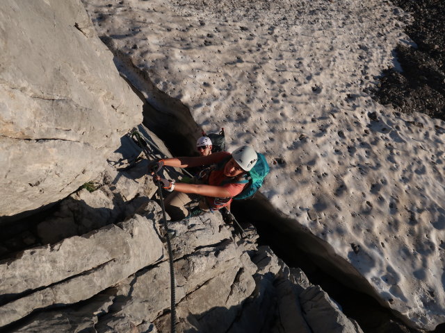 Klettersteig 'Weg der 26er': Christoph und Larissa im Einstieg (26. Juni)