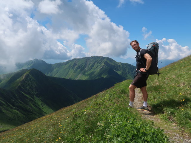 Christoph zwischen Pic Chiadin und Rifugio Marinelli (26. Juni)