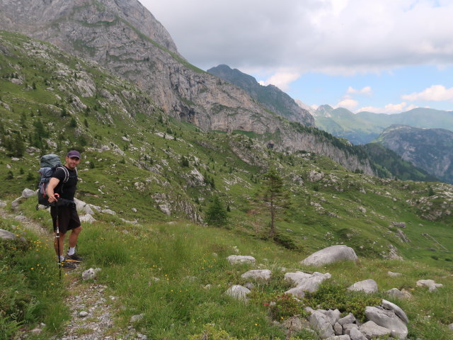 Christoph zwischen Rifugio Marinelli und Rio Collinetta (26. Juni)