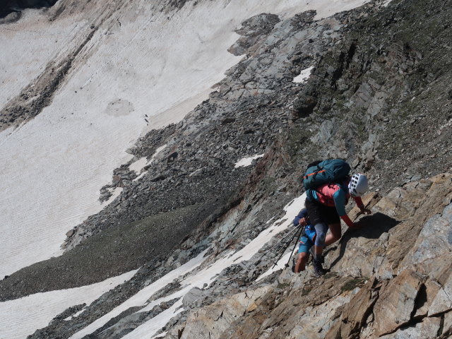 Georg und Sarah zwischen Eisseehaus und Baumbachspitze (3. Juli)