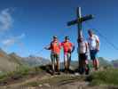 Ich, Christian, Sarah und Georg am Lonzaköpfl, 2.317 m (2. Juli)