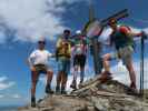 Ich, Georg, Sarah und Christian am Neunerkogel, 2.827 m (3. Juli)